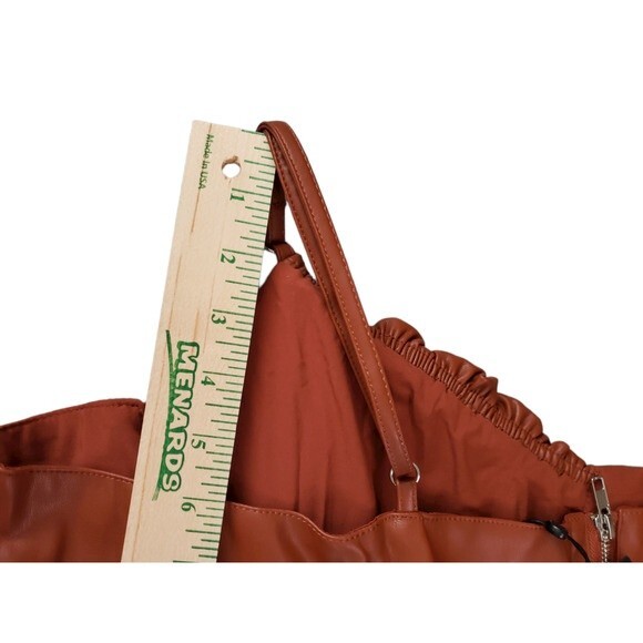 Kendall & Kylie Shired Bust Cup Mini Dress Cognac Faux Leather - NWT - Sz 3x - Picture 11 of 15